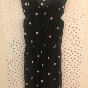 Loft Black and White Polka Dot Romper